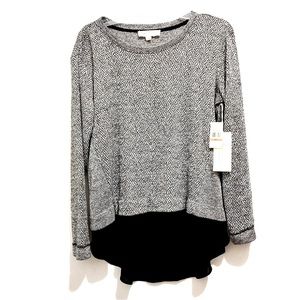 🆕 Vince Camuto Women’s Silver Gray Black Knit Tunic